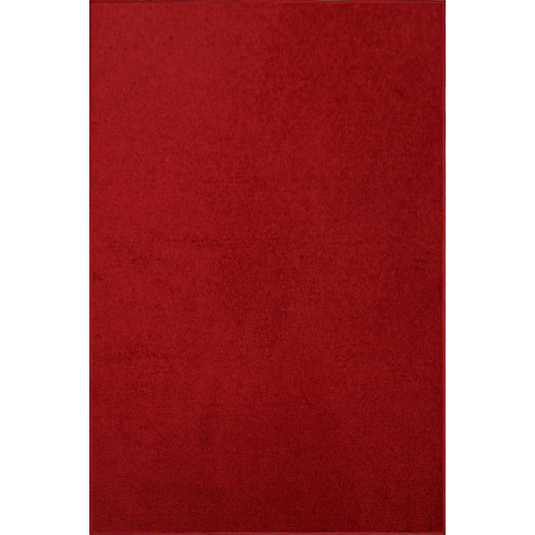 Modern Plush Solid Color Rug - Red, Pet and Kids Friendly Rug. Made in USA, Rectangle, Area Rugs Great for kids, Pets, Event, Wedding 
