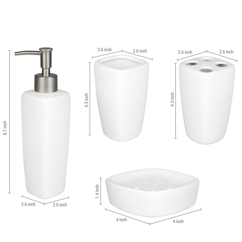 4 Piece Bathroom Accessory Set