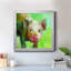 «Colorful Quirky Pig», peinture sur toile encadrée-1187901955-1187901983
