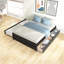 Lit double pour chambre à coucher avec lit gigogne et tiroirs - Bois massif, structure fiable pour lit simple 2 po Optimize-785127885