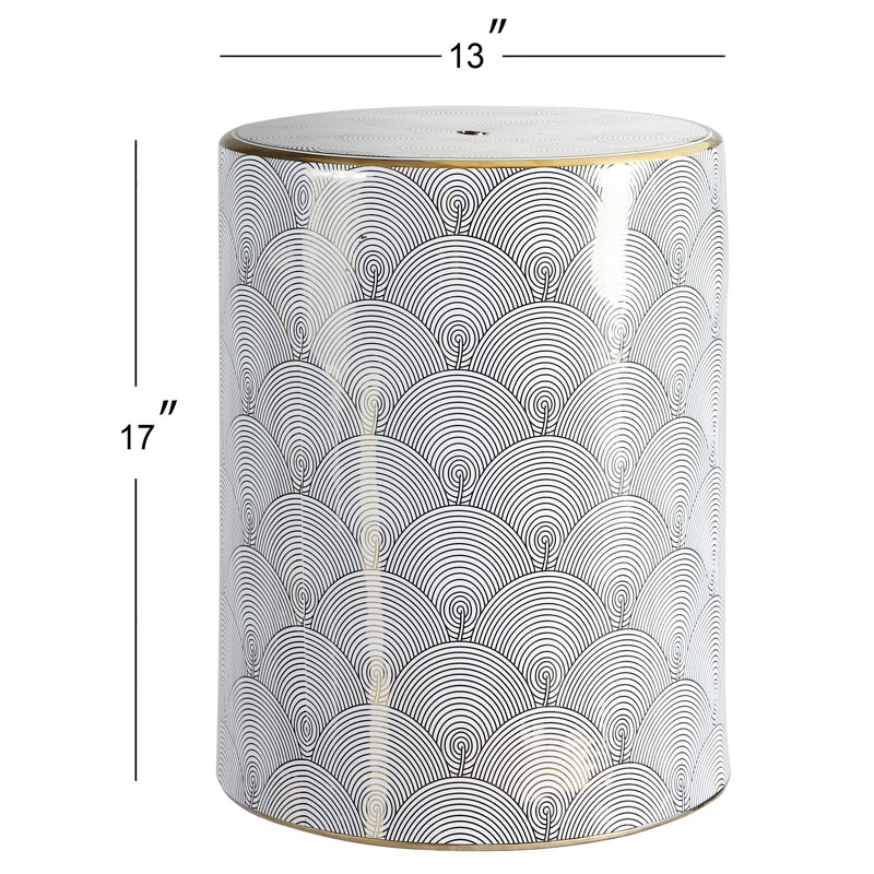 Tabouret de jardin en céramique à échelle de poisson modern Vandergriff