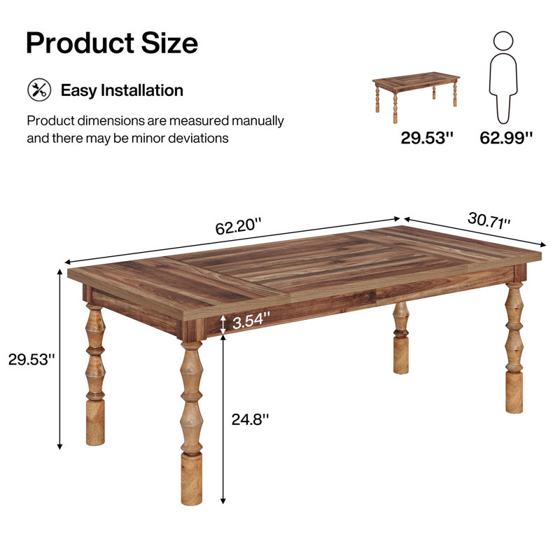 Aleksia Dining Table, Walnut