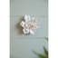 Décoration murale en céramique crème faite à la main 2 pièces D5.1x2.2