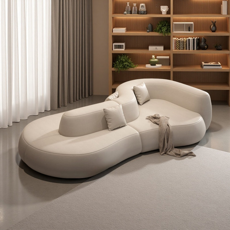 Canapé italien de style italien simple et luxueux, Blanc cassé