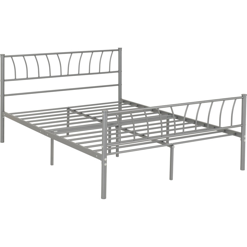 Sanyra Open-Frame Bed, Double (4'6), Silver