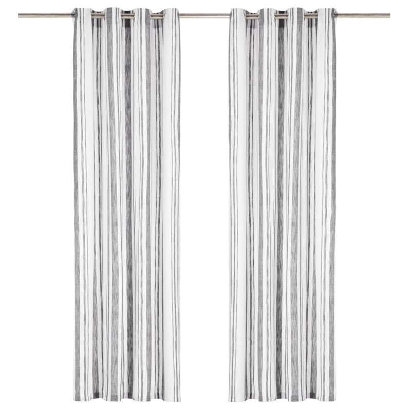 Deanne Cotton Semi Sheer Curtain Pair, 140 W X 245 D cm