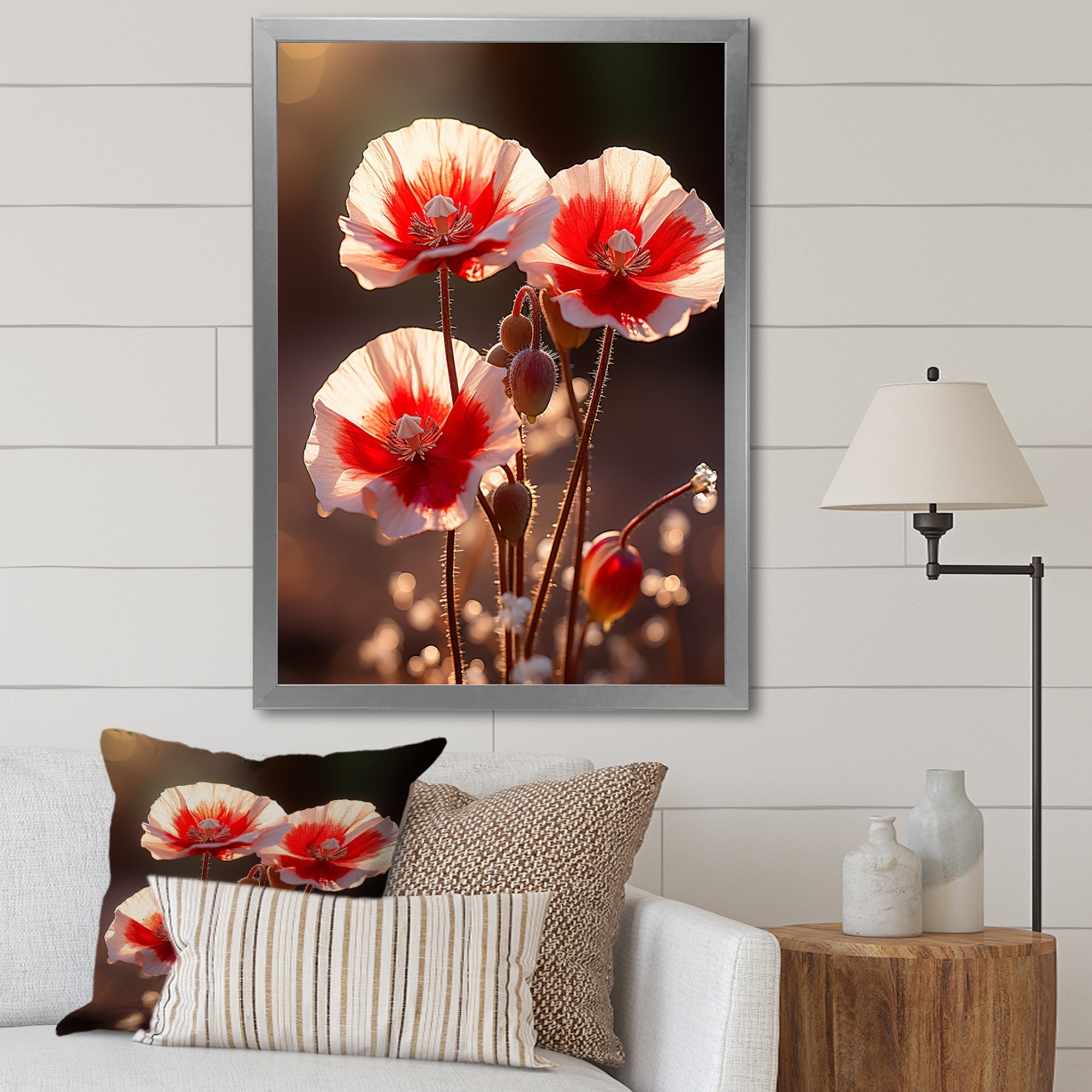 Lark Manor™ Gilded Essence Poppies In Radiant Glow II - Poppies Wall ...