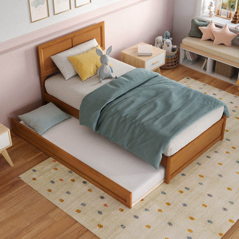 Lit plateforme Astley, Simple, Caramel clair