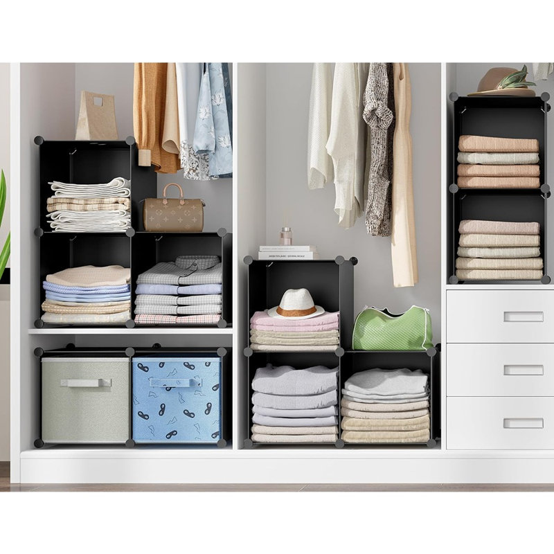 Étagère de rangement modulaire empilable à 6 cubes avec cubes amovibles pour vêtements, livres, boîtes de rangement, chambre, salle de bain et salon