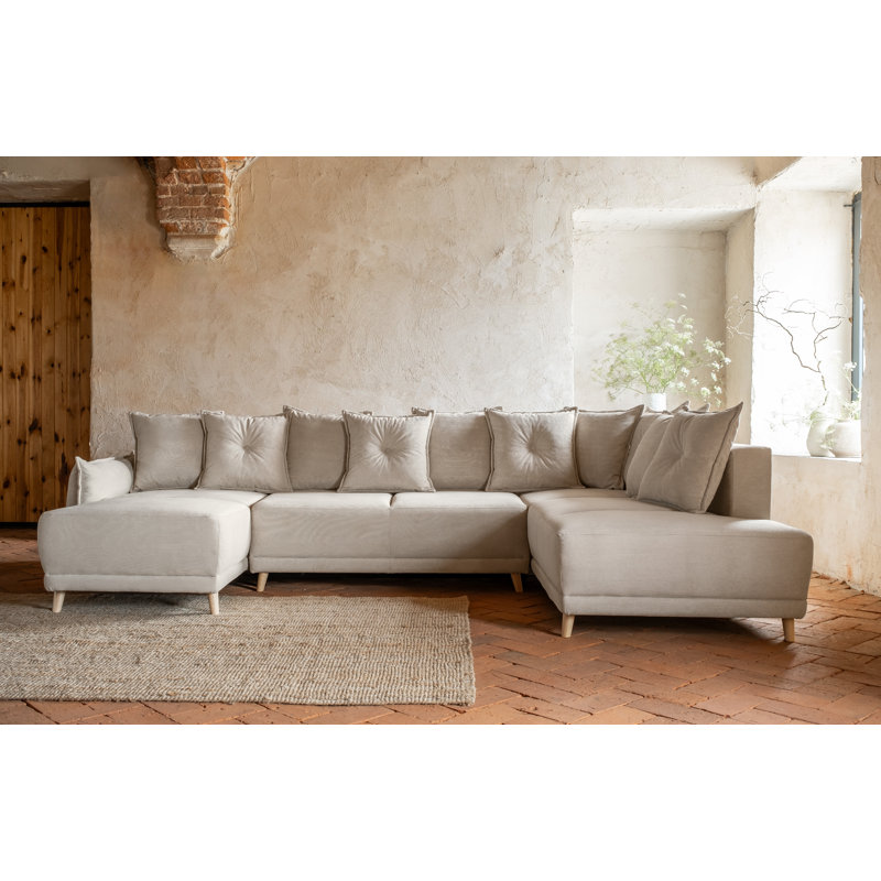 Lazy Lukka 8 Seater Sofa Bed, Beige, Right Hand Facing