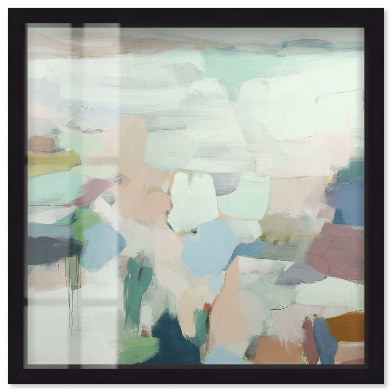 Décoration murale Pastel Architecture II, cadre noir, 30 x 30 cm (12 x 12 pouces), par Art Remedy., H 13 po x l 13 po