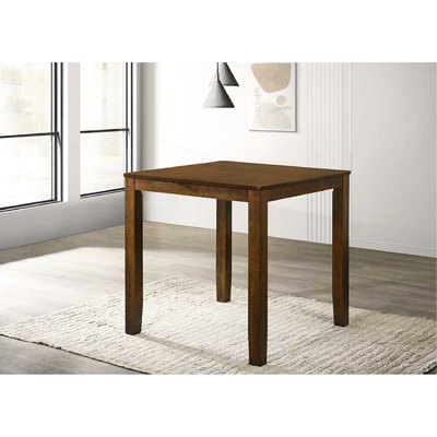 Table de salle à manger carrée à hauteur de comptoir en cerisier, hauteur robuste et traditionnelle, pour 4 personnes