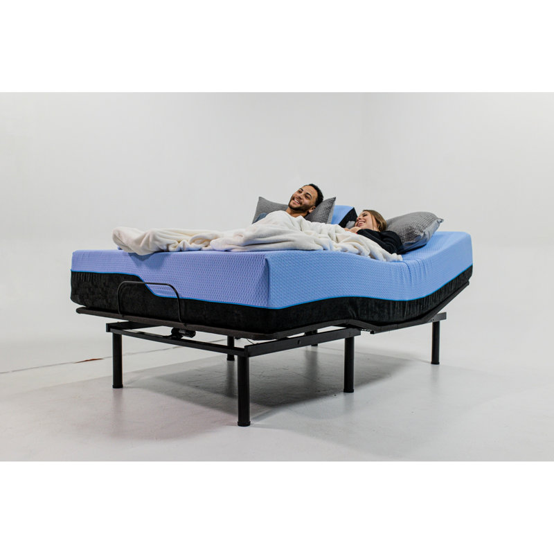 Matelas 12 po et support réglable - mousse pour le soutien, grand lit 12 po avec couche de relaxation