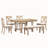 6-Piece Extendable Dining Table with Footrest