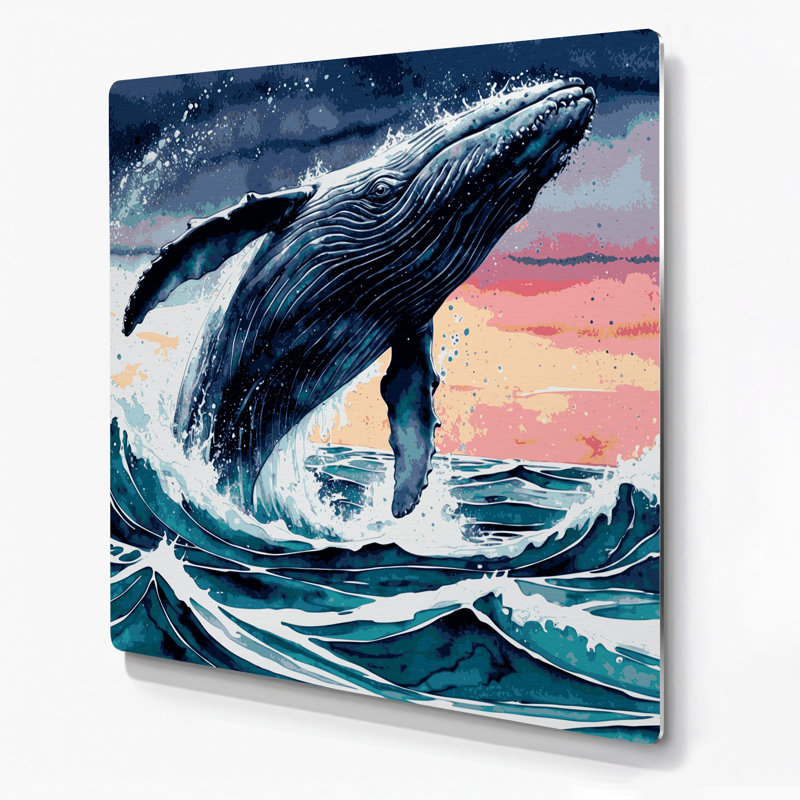 Art mural bleu en métal Coastal, H 12 po x l 12 po