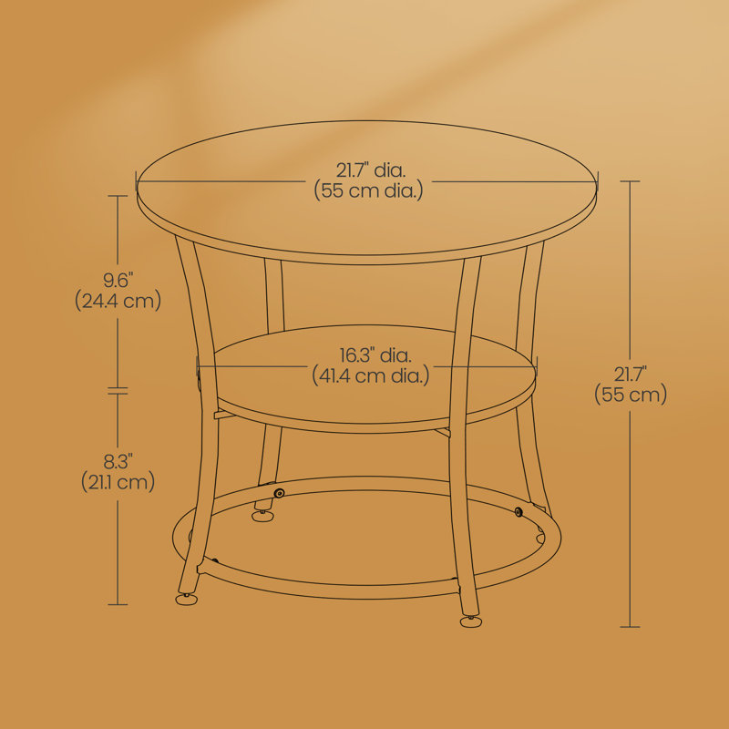 Table de bout avec rangement Rolande, Noyer rustique / noir encre