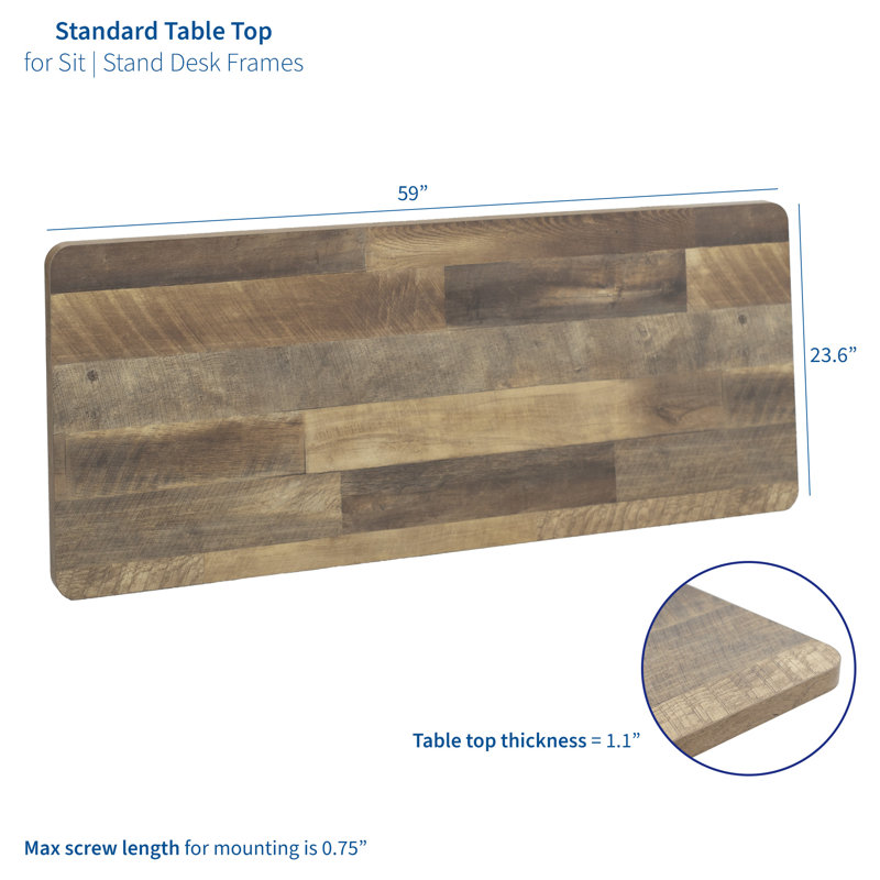 Reclaimed Wood 60" Rectangular Computer Desk Table Top