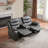 Lacreta Humes Faux Leather Manual Reclining Loveseat, 2-Seater Recliner Sofa with Center Console & Cup Holders, Home Theater Recliner Couch for Living Room-103563020