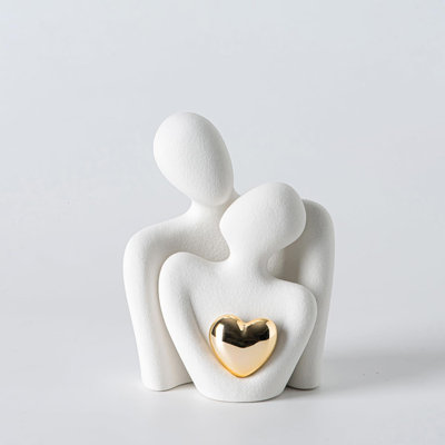 Ceramic Hugging Couple Statue
