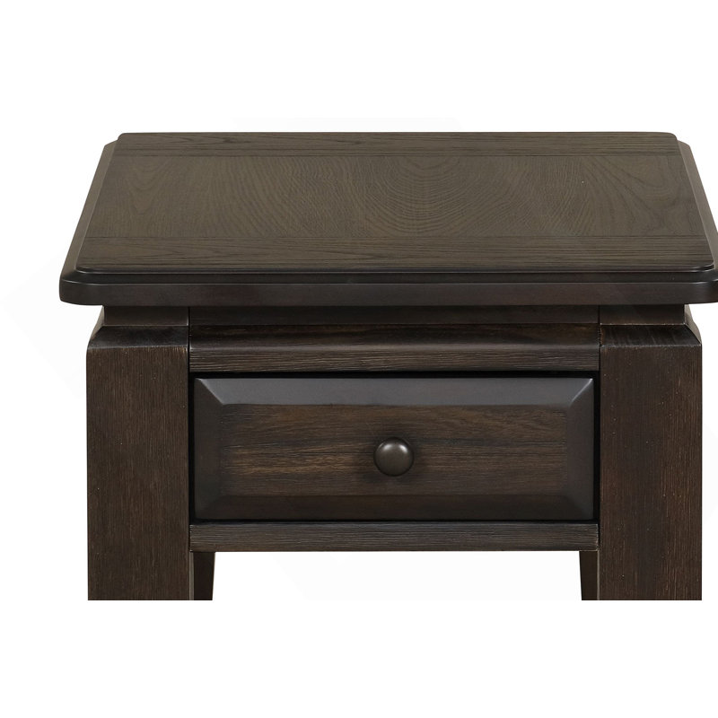 Mahogany Traditional Chairside Table W/ Storage