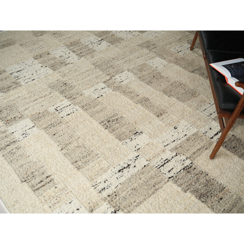 Sunstone flatweave Wool Beige/Brown Area Rug, 12'X15'