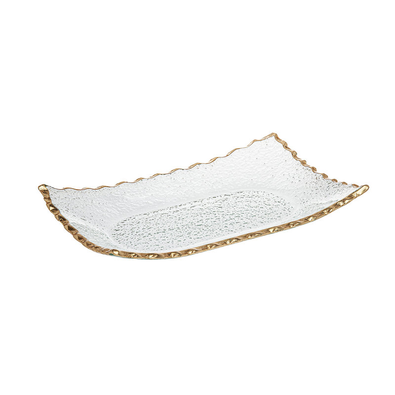 Plateau Godinger, H 0,75 po x L 8,5 po x l 5,75 po, Transparent / Doré