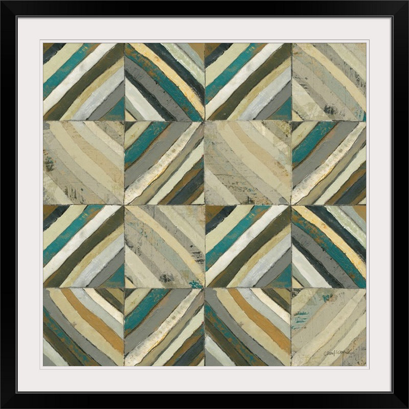 «the center i’cheryl warrick, reproduction d’art Abstract Turquoise, H 20 po x l 20 po x P 1,5 po, Toile