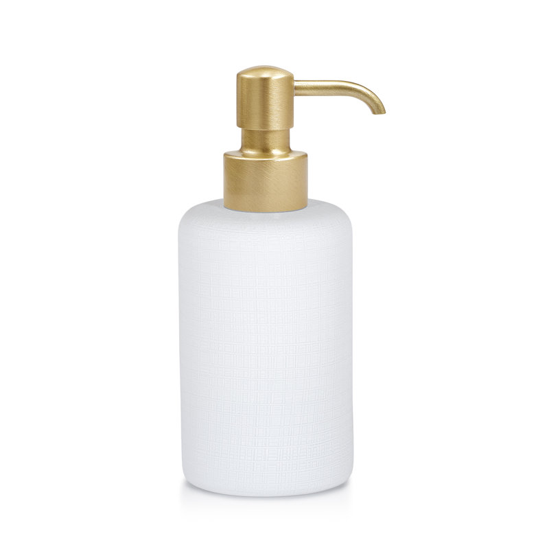 Distributeur de savon, Blanc / laiton brossé