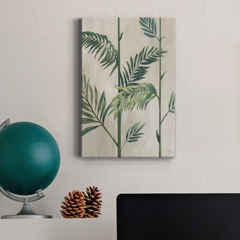 Modern Fronds II - peinture sur toile tendue, H 60 po x l 40 po x P 1 po