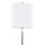 Lampe sur pied en métal en fonte et cristal K9 transparent avec abat-jour en lin blanc - ensemble de 2
