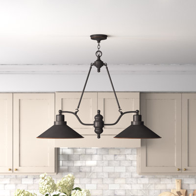 Luminaire suspendu linéaire à 2 lumières pour îlot de cuisine Tillar