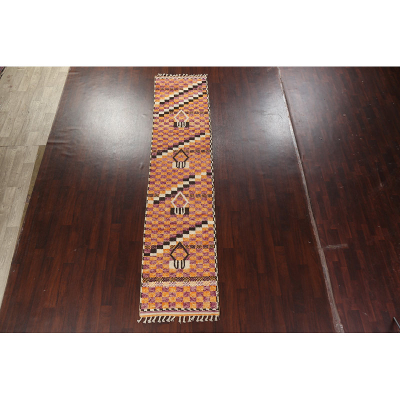 One-of-a-Kind 2'11" X 12'11" New Age Runner Wool Area Rug in Orange