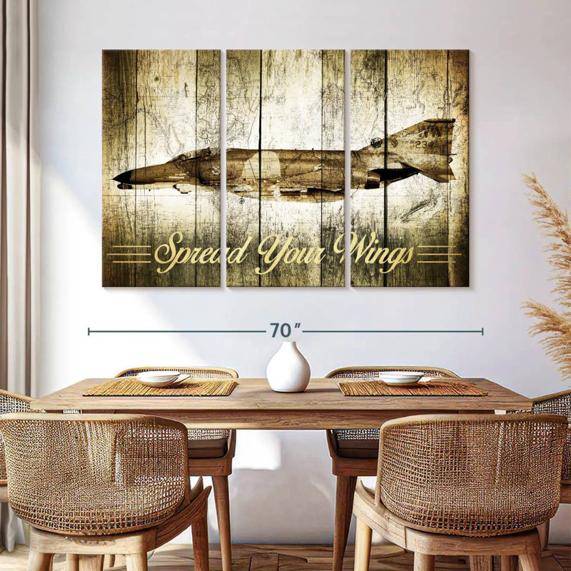 Mehar Grunge Fighter Jet, 42" H x 65" W
