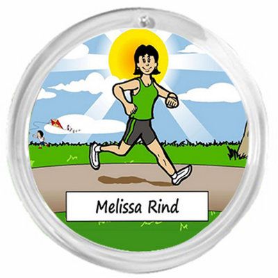 Personalized Round Christmas Ornament NTT:   Recreational Runner, Jogger - Female
