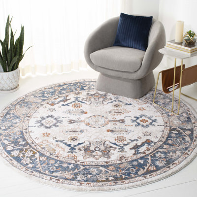 Gumm Oriental Blue/White/Brown Area Rug