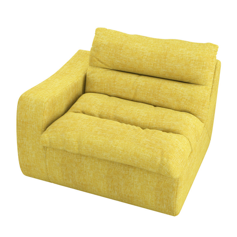 Fauteuil à mousse haute - plancher jaune pour salon, chambre à coucher, bureau, salon ergonomique, Jaune