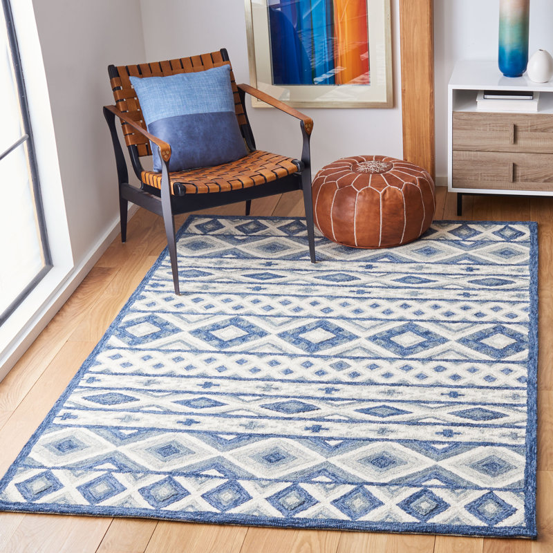 Roslyn Hand Tufted Wool And Cotton Southwestern Rug, Rectangle 9' x 12'