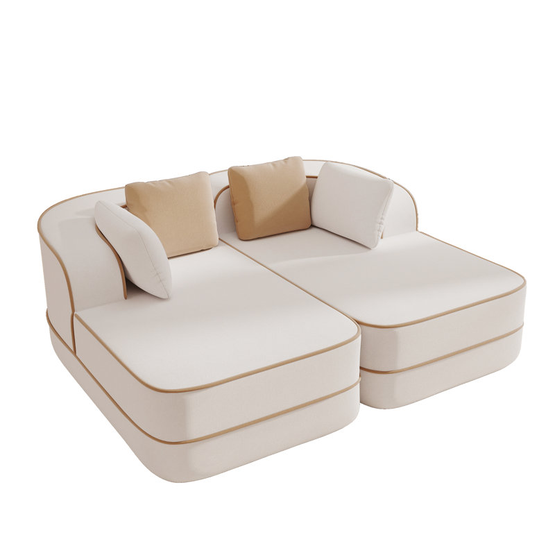 Canapé modulaire 77,2 po Teddy, Ivoire ivoire
