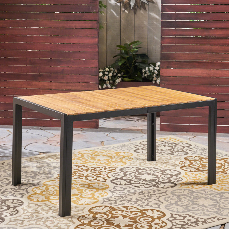 Table en bois avec structure en fer - Design moderne, l 58,21 po Profondeur x 34,87 de largeur, 29,22 de hauteur, extérieur élégant et fer à repasser, 59,3 l 35,5 l 30h po, comptoir, facile à entretenir