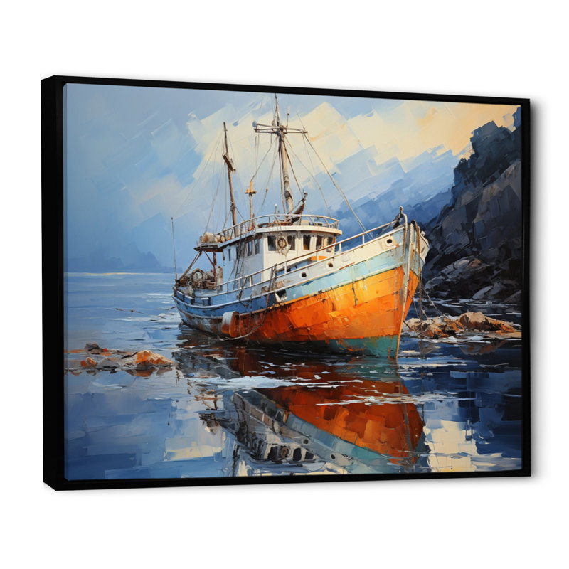 Fishing Boat Dreamy Regatta I - Transportation Canvas Prints, H 24 po x l 32 po x P 1 po, Cadre flottant noir