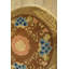 Tapis rond brun chameau antique