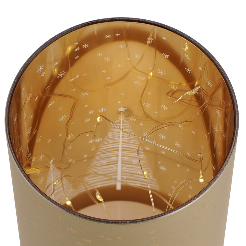 Guirlande de lumières dorées dorées en verre givré (8 pouces), H 8 po x l 4 po x P 4 po