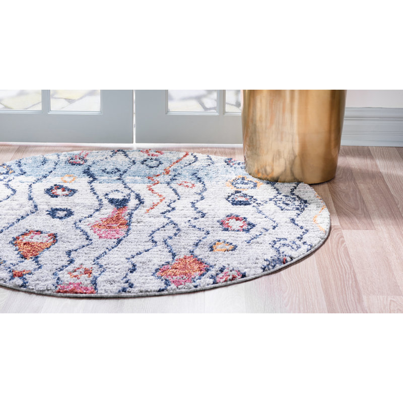 Geometric Indoor Rug, Round 7'