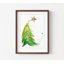 Fêtes, art mural, impression de sapin de Noël moderne unique, joyeux joyeux simple, affiche de Noël encadrée