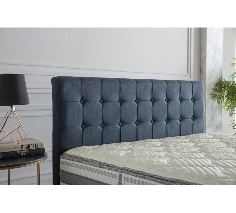 Lit en métal Eastridge, Bleu marine, Double