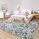 Zara Blue & Grey Geometric Printed Rug - Modern Effect Area Rug for Stylish Living Spaces