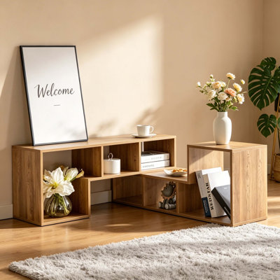 2 Pieces Cube TV Stand,Free Combination Gaming Entertainment Center Media Stand,Open Storage Bookcase Shelf For Living Room,2 Shelf Bookcase L-Shaped TV Console Stand