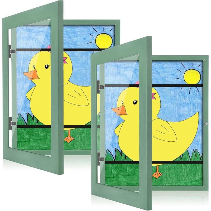Ensemble de 2 cadres d'art vert olive pour enfants 8,5 x 11