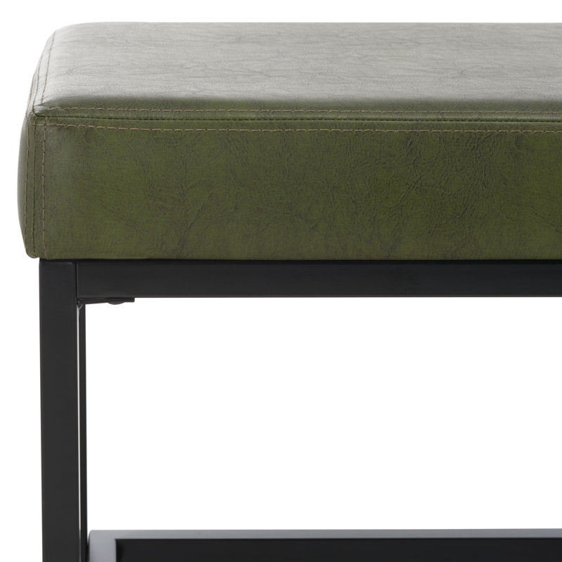 Banc de rangement en similicuir Dyer, Vert