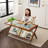 Mid-Century Modern Boho Rattan Coffee Table With Wavy Glass Top & Storage – Brown Bamboo Z-Frame Design, Sturdy Construction For Living Room, Office & Lounge